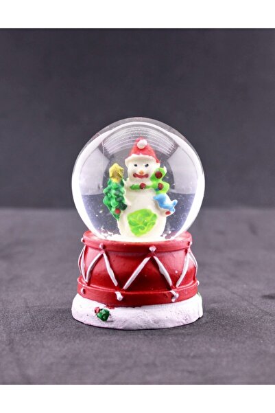 Deco Elit Kardan Adam Temalı Mini Boy Işıklı Yılbaşı Kar Küresi 6.5 cm