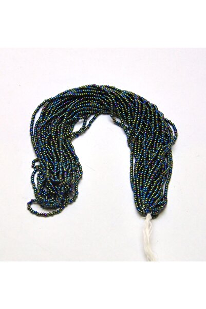 Bi hızlı خرز رمل زجاجي - خرز تشيكوسلوفاكيا - أخضر مرقش