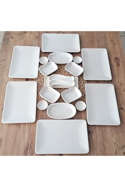 Demet Çeyiz 19 Parça 6 Kişilik Mat Krem Sierra Takım Kahvaltı