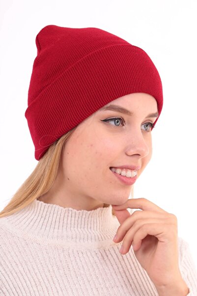 Deafox Women's Red Folded Beret DFX87159
