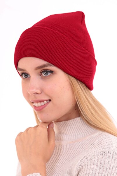 Deafox Women's Red Folded Beret DFX87159