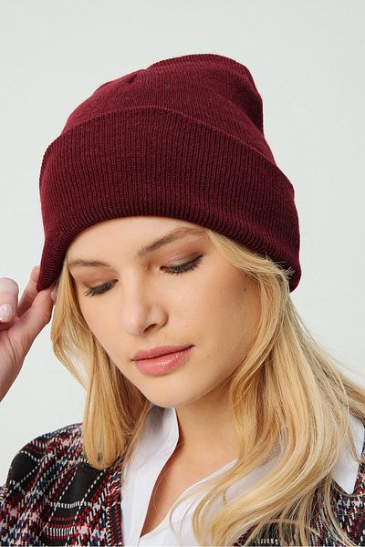 Trend Alaçatı Stili Mütze - Bordeaux - Casual