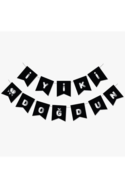 LİYA SHOP Μαύρο ασημί επιχρυσωμένο πανό