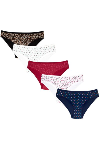 Dondeza Women's Colorful Patterned Panties 5 Pack