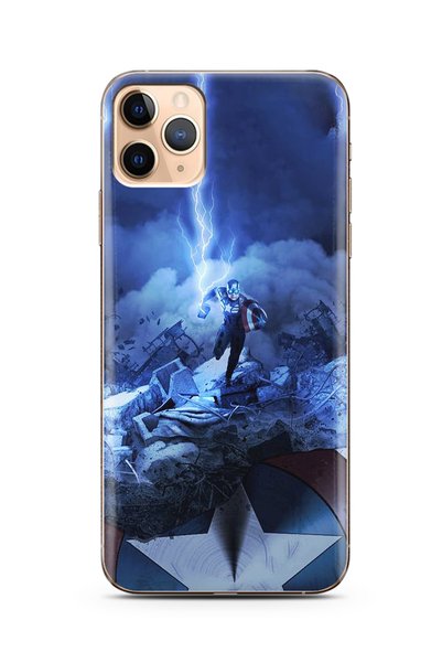 Spoyi iPhone 11 Pro Captain America Design Silicone Phone Case