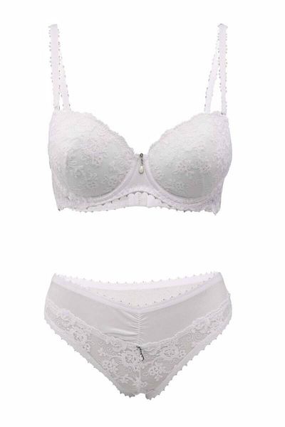Adelita Le Jardin Charce Unassisted Bra Set 5250| White