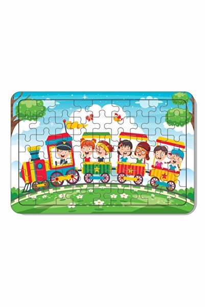 Baskı Atölyesi 54 Parça Ahşap Puzzle Doğada Tren