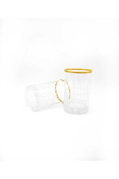 ÖzcamKristal 6'lı Dekoratif Mat Kahve Yanı Su Bardağı