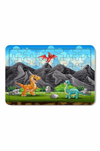 Baskı Atölyesi 54 قطعة من الديناصورات الخشبية