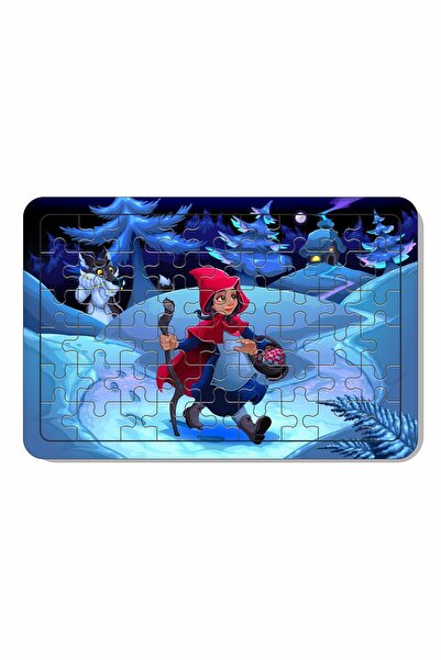 Baskı Atölyesi 54 Parça Ahşap Puzzle Kırmızı Başlıklı Kız