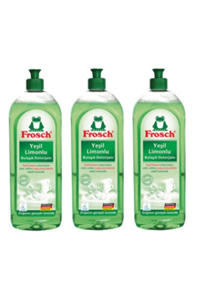 Frosch Yeşil Limonlu Bitkisel Sıvı Bulaşık Deterjanı 750 Ml. X 3 Adet