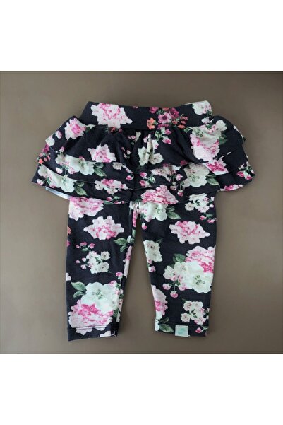 LITTLE'S WORLD Kız Bebek Lacivert Çiçekli Etekli Tayt