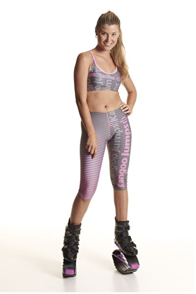 Kangoo Jumps Kadın Pembe Desenli Kısa Tayt