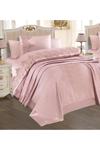 bursa çeyiz Powder French Lace Single Pique Set