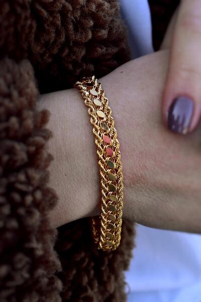 Aydın Kuyumculuk 14 Ayar Altın Pullu Halat Bileklik Agblk259