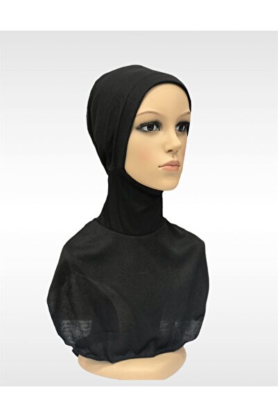 Esarp Center غطاء رأس نسائي أسود مع طوق للرقبة