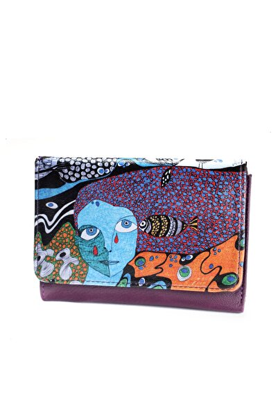 Perabags Ressam Tablo Baskılı Bozuk Paralıklı Cüzdan