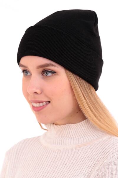 Deafox Dámský černý skládaný základní černý baret DFX87159