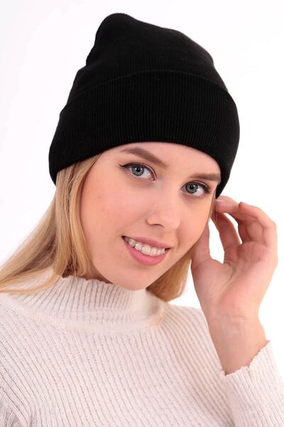 Deafox Dámský černý skládaný základní černý baret DFX87159