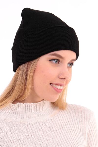 Deafox Dámský černý skládaný základní černý baret DFX87159