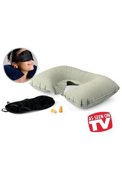 FırsatYeri Travel Set - Neck Pillow, Earplug and Sleeping Eye Patch
