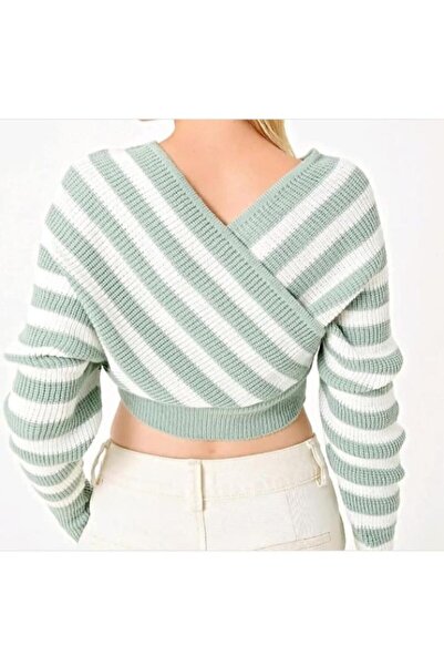 Nacar Kadın Yeşil Triko Bluz