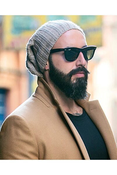 OZZ Hats Unisex Bej Salaş Dökümlü Bere