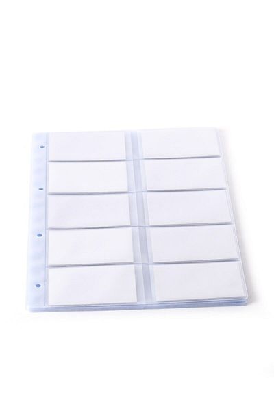 2K Business Card Album Refill 10 Rows 240 Card Holders 460 Transparent 21x30 Cm