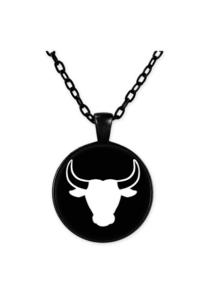 astak Black Chain Bull Necklace - Bll807