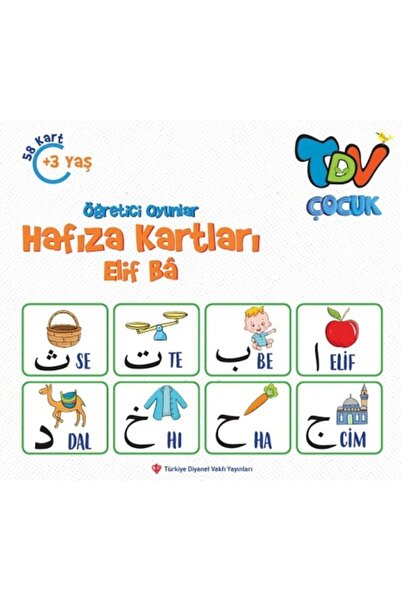 Diyanet Vakfı Yayınları Öğretici Oyunlar Hafıza Kartları Elif Ba 58 Kart Kole...