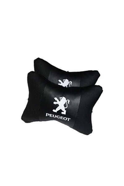 3 Tıkla Pernă de gât de lux cu logo Peugeot, din piele artificială dublă