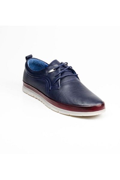 MARCOMEN Men's Navy Blue Burgundy Burnt Casual Shoes