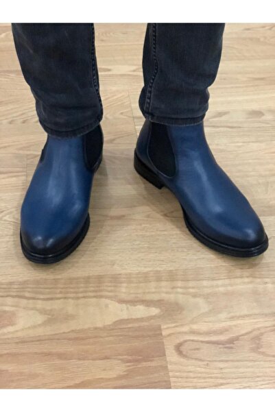 BM Home Erkek Lacivert Mevsimlik Deri Günlük Klasik Bot