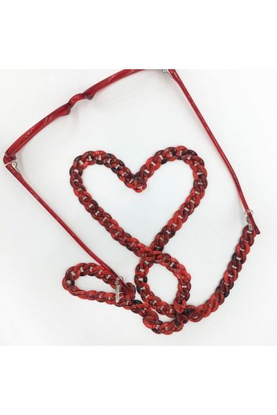 Artikel Unisex Red Pearlescent Acrylic Glasses Chain