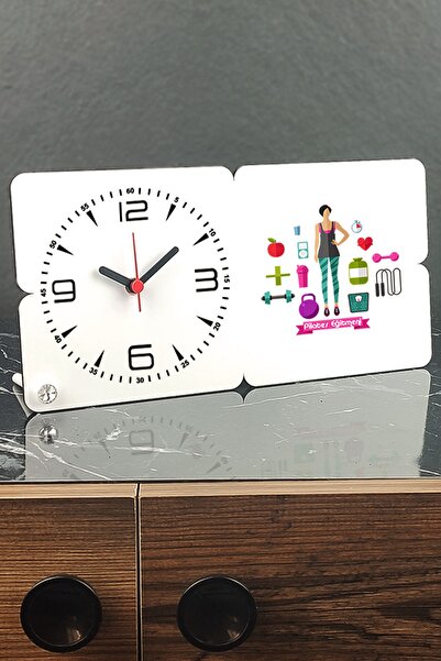 Hediyelen Pilates Eğitmeni Ahşap Masa Saati