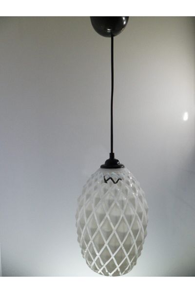 Uçar Oval White Baklava Glass Single