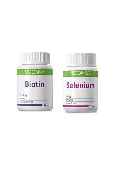 Voonka Hair Vitamin Biotin 2500 Mcg 102 Tablets + Selenium 100 Mcg 92 Tablets