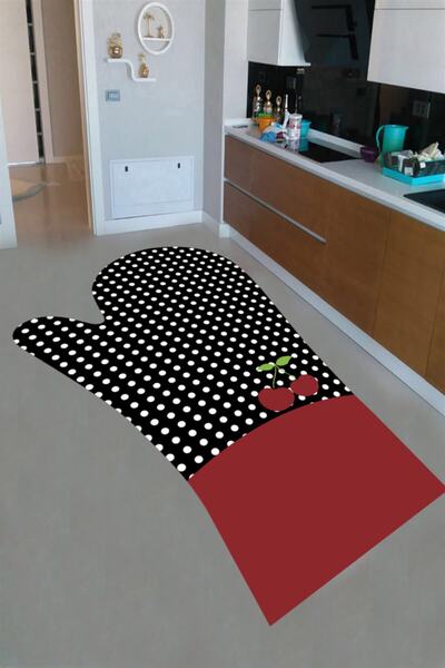 Resmiro Puantiye Mutfak Eldiveni Desenli Dijital Baskılı Halı