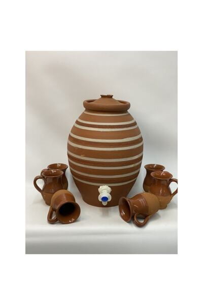 CEREN MANGAL Toprak Su Termosu 6lı Bardak Hediyeli