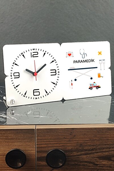 Hediyelen Paramedik Ahşap Masa Saati