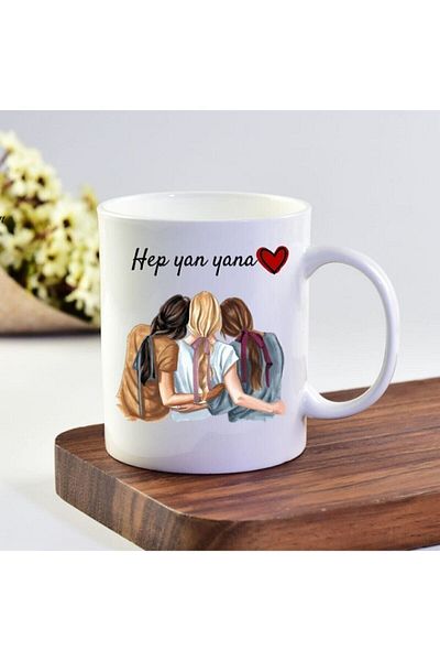 hediyetrendim Λευκή κούπα 3 Girlfriends - Αντίγραφο μαζί μαζί