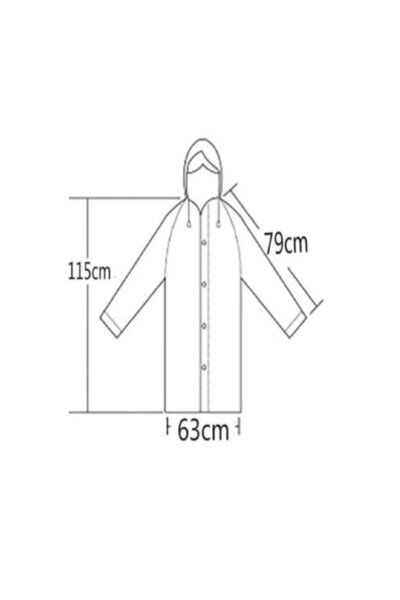 HEPİTOP Gray Raincoat Unisex Quality Eva Fabric Raincoat