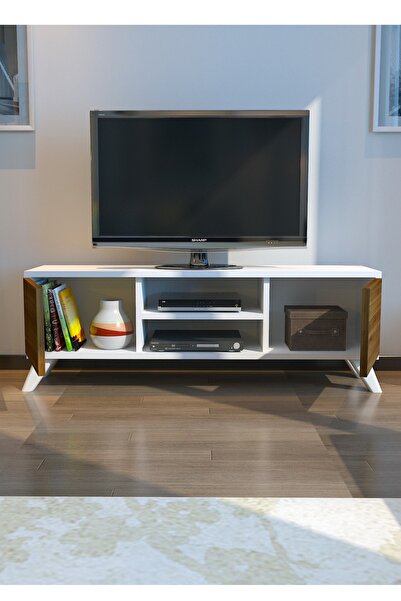 IRMAK MOBİLYA Tv Sehpası Tv Ünitesi Ceviz Beyaz Yaşam Ünitesi Duvar Ünitesi Mini Tv Sehpası