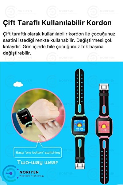 SİNCARLAR ELEKTRONİK Çocuk Takip Saati Kameralı Sim Kartlı Ortam Dinleme Gps Sos Özellikli Erkek Çocuk Akıllı Saat Mavi