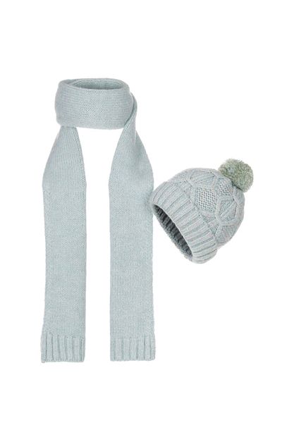Fonem Unisex Net Scarf Beanie Double Set Fo 3600 Mint
