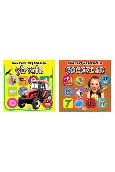 0-6 Yaş Yayınları Dünyayı Keşfedelim Serisi Çiftlik + Çocuklar /2 Kitap Set/0...