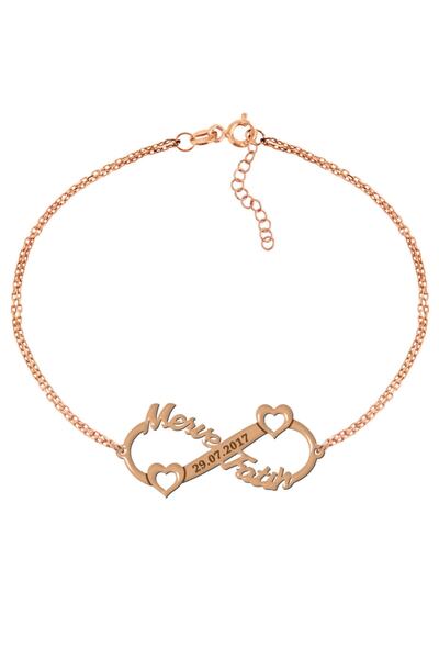 İNDİGO TAKI Isimli Tarihli Kalp Sonsuzluk Gümüş Bileklik