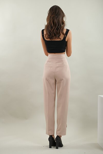 Dilvin 70309 Yüksek Bel Pantolon Bej