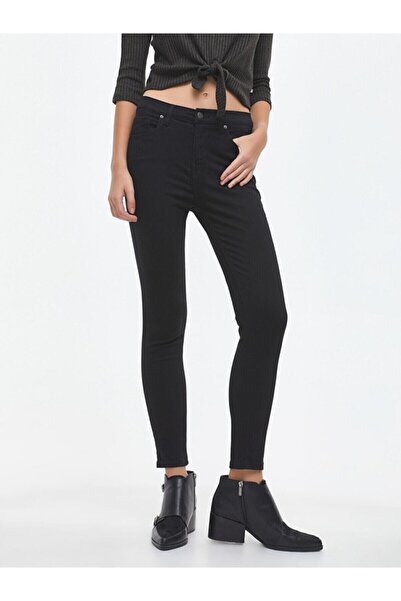 Ramrod Чорні жіночі джинси з високою талією, що не линяють