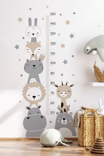 Piksel Grafik Cute Friends Height Measurer Kids Room Wall Sticker